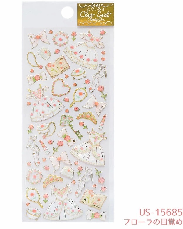 たけいみき ふち箔クリアシール | ステーショナリー・雑貨,文具