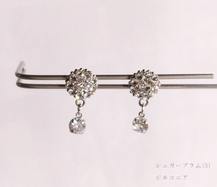 ～Atelier Petite Rose～　スワロフスキーピアス　“Aurora/Sugar plum”