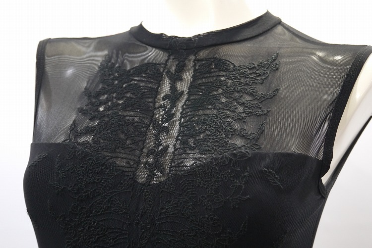 【Ballet Rosa】 刺繍メッシュハイネックレオタード　HARPER