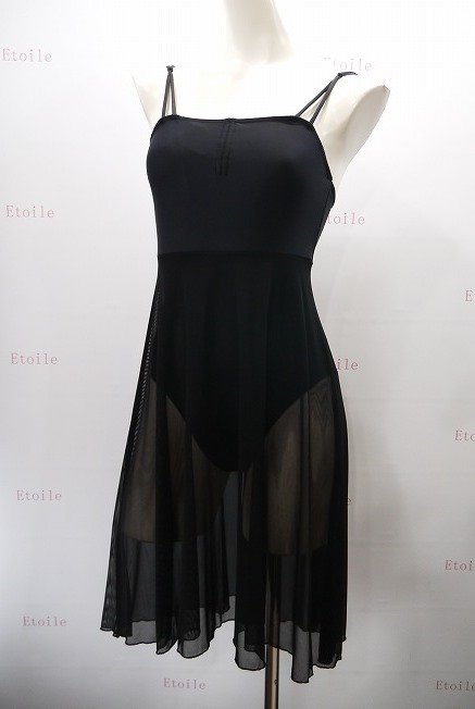 Ballerina スカート付きレオタード 3T 黒 Blackフリルチュール ロングスリーブ バレエレオタード | バレエ