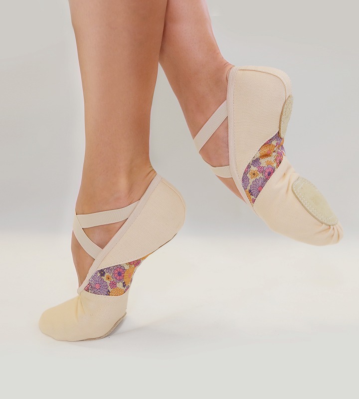 Grishko フラワープリント　スプリットソールキャンバスバレエシューズ　TEMPO