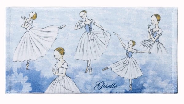 イツコルベイユ  バレエ柄　ミニフェイスタオル