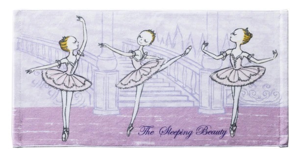 イツコルベイユ  バレエ柄　ミニフェイスタオル
