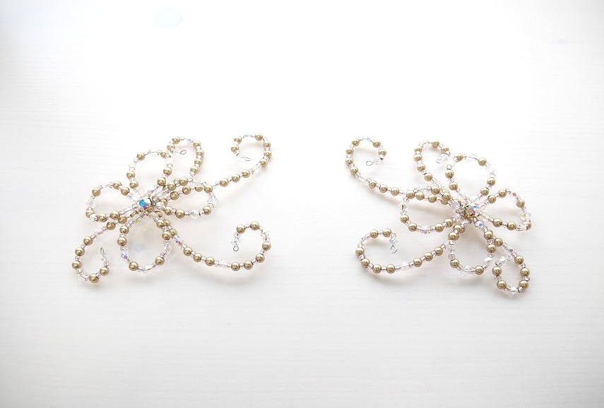 オーダー製作～Atelier Petite Rose ～　お花のサイドパーツ【2個セット】