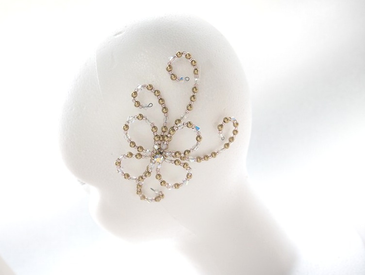 オーダー製作～Atelier Petite Rose ～　お花のサイドパーツ【2個セット】