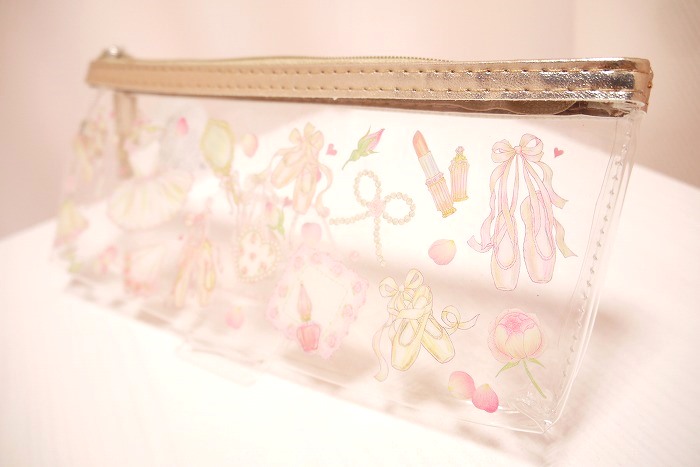 たけいみき　クリアスリムポーチ　エトワール柄