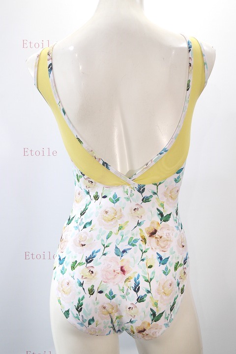 【Chic Ballet】　Vバックタンクレオタード　White Painted Roses