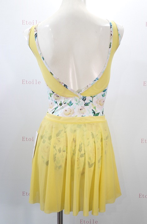 【Chic Ballet】　Vバックタンクレオタード　White Painted Roses