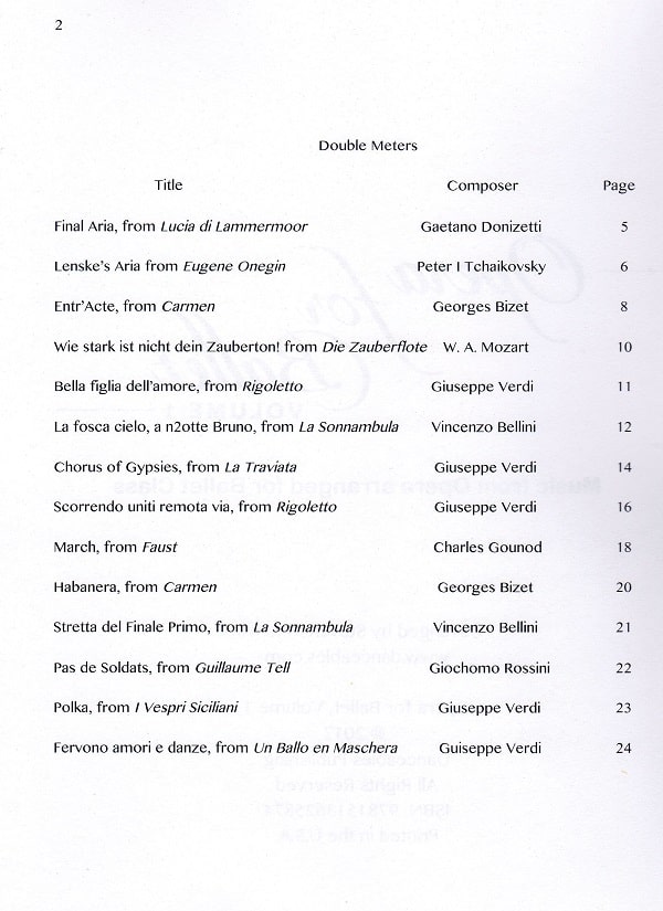 レッスン用楽譜 Opera for Ballet Steven Mitchell