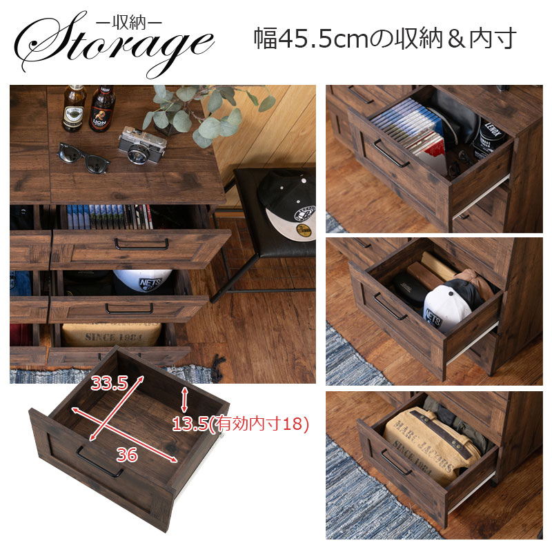 ��ARIZONA�ۻȤ��䤹�����������ȥǥ����� 3�� �������� ���ʥ��饤�ɥ졼���դ�����60cm����45cm�������������ȥ����������� �������� �֥饦�� ���� ��Ǽê ��å� ����