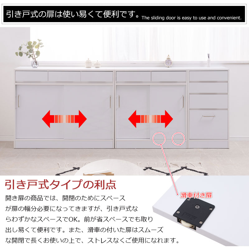 【SIRO LV】引戸キャビネット 幅110 奥行32.5 高さ87.5cm ハイグロスホワイト 背面化粧仕上げ 引き戸  ラック 間仕切り 木製 A4ファイル収納 薄型 ランドリー サイドボード リビングボード fy-0181lv