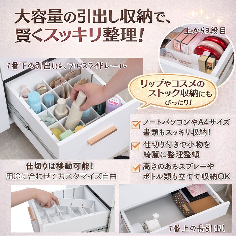 ��BLOOM DESK�� ��60 ����40 �ۥ磻�� �ɥ�å��� �ǥ��� ��Ǽ ���󥻥���դ� ������ PC�ǥ��� �ʥ��ڡ��� ����� ������ �����Ф��դ� �ᥤ����Ǽ ���롼�� ������ ���� ������� �� ���Ф� ����ӥͥå� ���� ����ǥ���