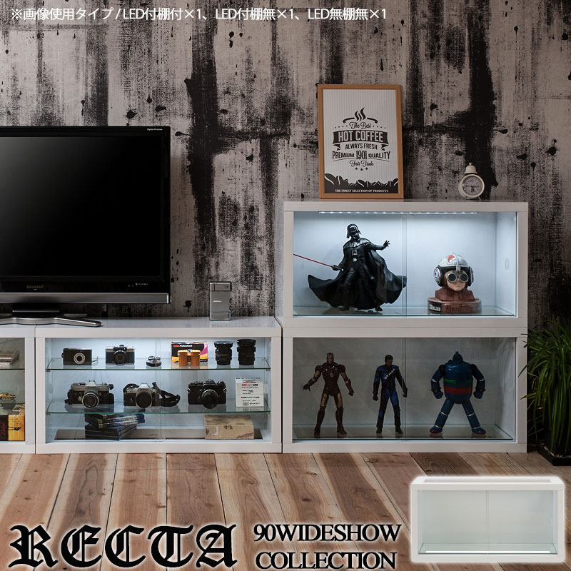 Recta �쥯�������꡼������˥åȥ��쥯�����ܡ�����90�����饹ê�ʤ���LED�饤�Ȥʤ����ۥ磻�ȿ���WH���򡡶��̡������������͡��ե����奢 ���������������ᡡ�ǥ����ץ쥤