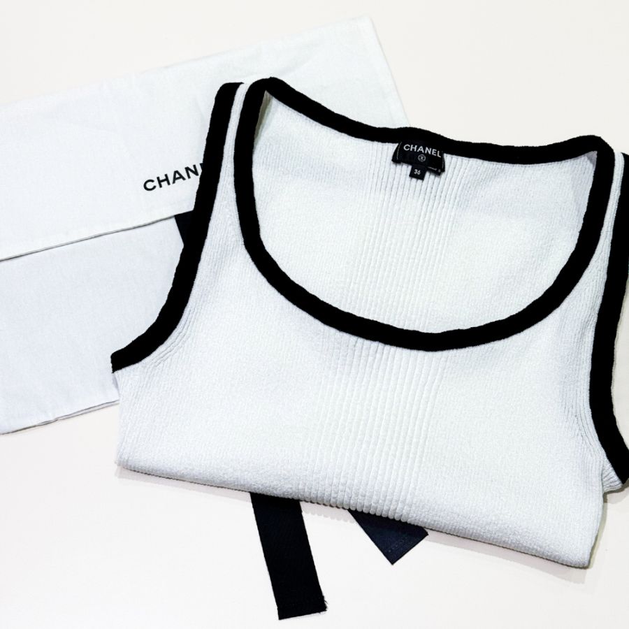 CHANEL/シャネル タンクトップ 36 ホワイト コットン& ミックス