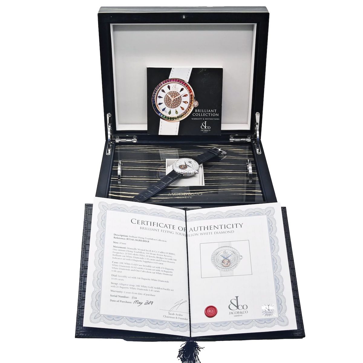 Jacob & Co/ �������� ����������18�ܡ�Brilliant �ե饤�� �ȥ�����ӥ�� BT543.30.BD.BD.B 18K�ۥ磻�ȥ������ �� ��������� �괬���ȥ�����ӥ��ڹ����Ź�߸ˡ�#HK11453