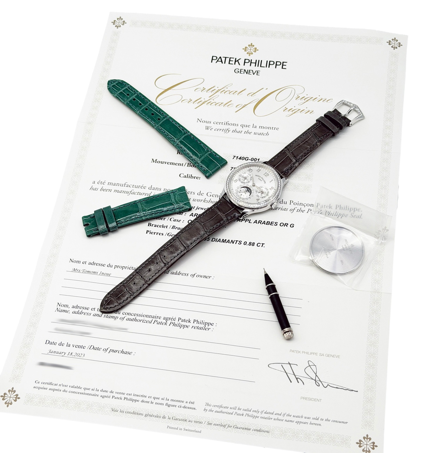 PATEK PHILIPPE/�ѥƥå��ե���å� GRAND COMPLICATIONS �����ɥ���ץꥱ������� 7140G-001 �ѡ��ڥ��奢�� ��������#HK11660