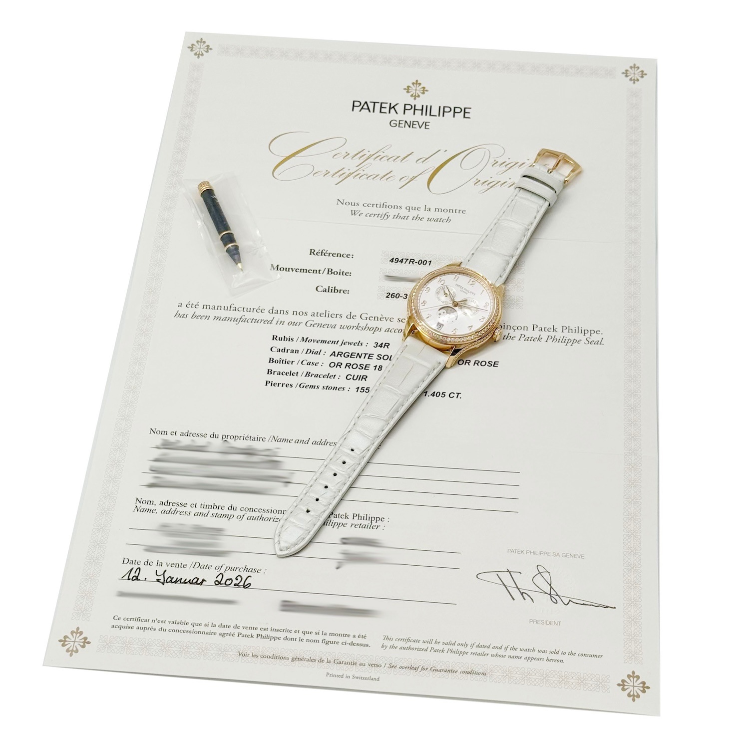 PATEK PHILIPPE/�ѥƥå��ե���å� ����ץꥱ������� ���쥯����� 4947R-001 �ࡼ��ե����� 18KRG #HK11756�ڹ����Ź�߸ˡ�