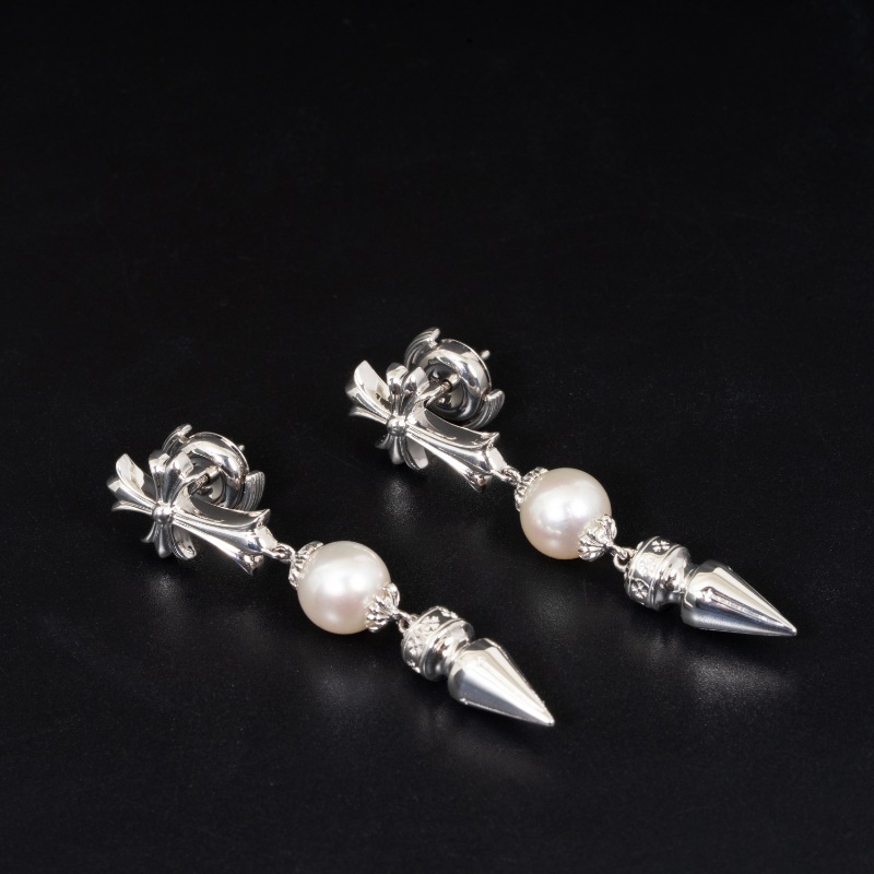 �ڿ���̤���ѡ�CHROME HEARTS/��������ϡ��� x Mikimoto�ߥ���� 18K WG&�����俿�� �������������󥰡��ԥ��� #Jp28813