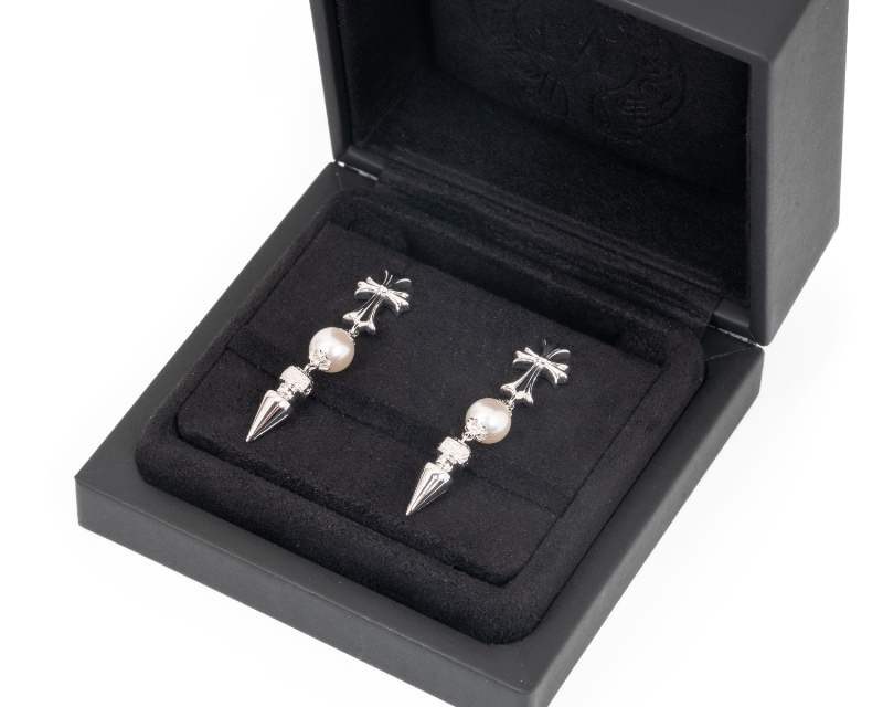 �ڿ���̤���ѡ�CHROME HEARTS/��������ϡ��� x Mikimoto�ߥ���� 18K WG&�����俿�� �������������󥰡��ԥ��� #Jp28813