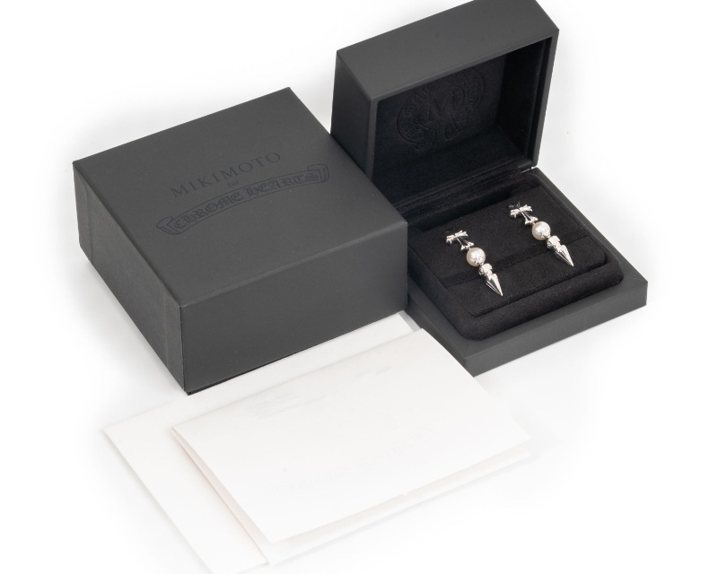 �ڿ���̤���ѡ�CHROME HEARTS/��������ϡ��� x Mikimoto�ߥ���� 18K WG&�����俿�� �������������󥰡��ԥ��� #Jp28813