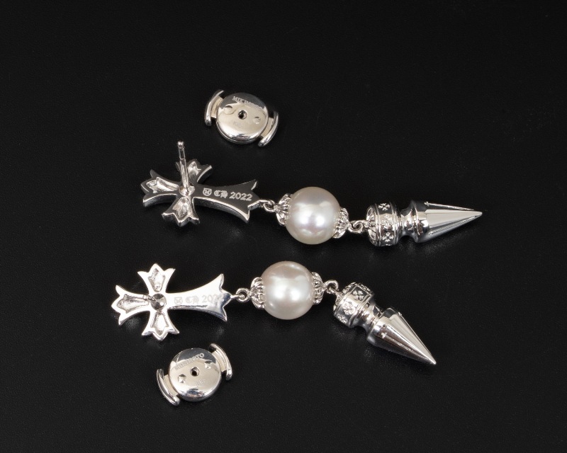 �ڿ���̤���ѡ�CHROME HEARTS/��������ϡ��� x Mikimoto�ߥ���� 18K WG&�����俿�� �������������󥰡��ԥ��� #Jp28813