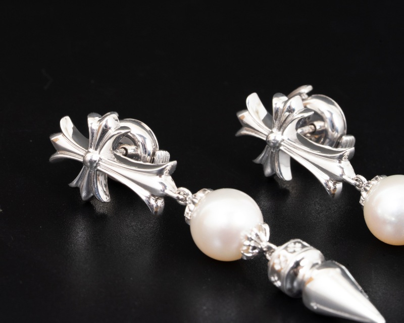 �ڿ���̤���ѡ�CHROME HEARTS/��������ϡ��� x Mikimoto�ߥ���� 18K WG&�����俿�� �������������󥰡��ԥ��� #Jp28813