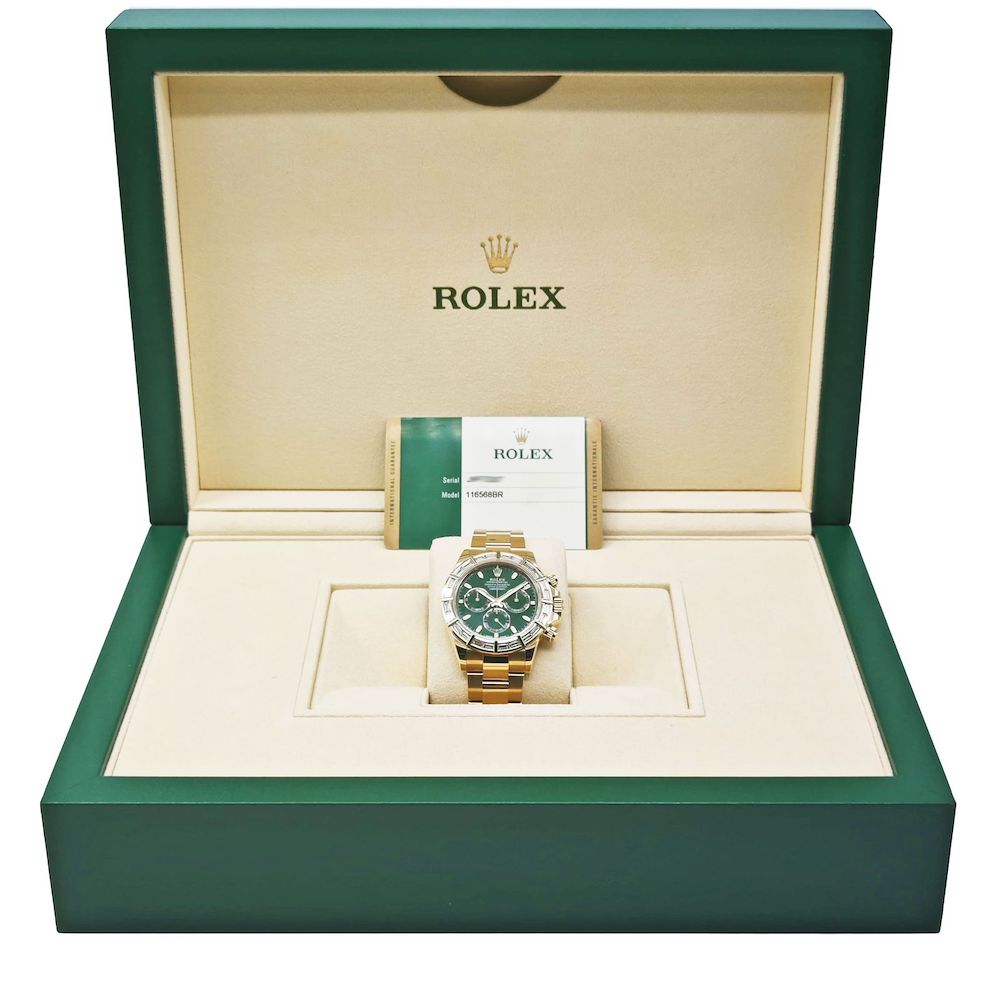 ROLEX/����å������ǥ��ȥ� Daytona  116568BR Green Dial Diamond Bezel �ڹ����Ź�߸ˡ�#HK11454