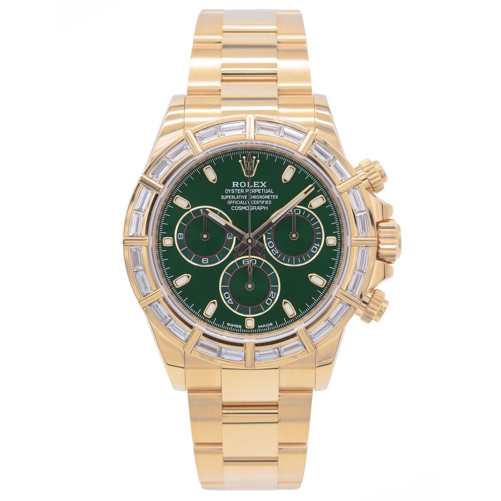 ROLEX/����å������ǥ��ȥ� Daytona  116568BR Green Dial Diamond Bezel �ڹ����Ź�߸ˡ�#HK11454