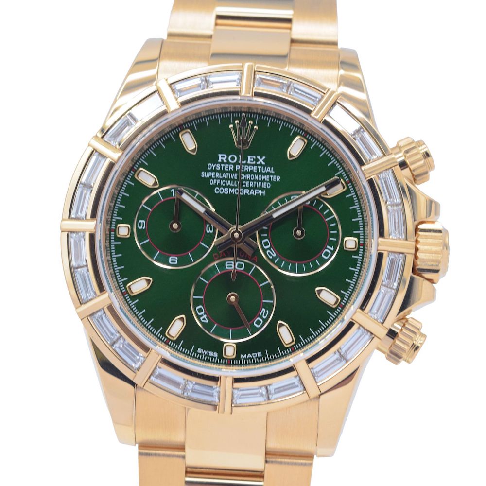 ROLEX/����å������ǥ��ȥ� Daytona  116568BR Green Dial Diamond Bezel �ڹ����Ź�߸ˡ�#HK11454