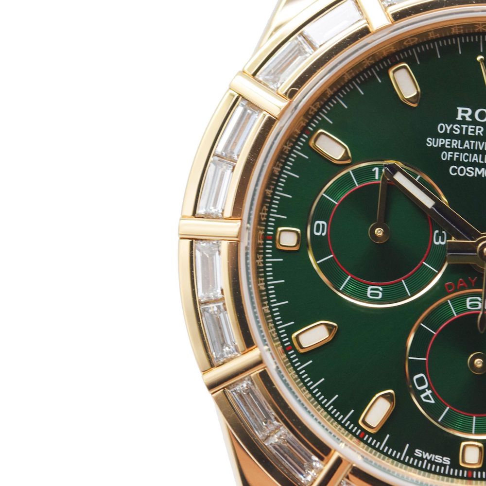 ROLEX/����å������ǥ��ȥ� Daytona  116568BR Green Dial Diamond Bezel �ڹ����Ź�߸ˡ�#HK11454
