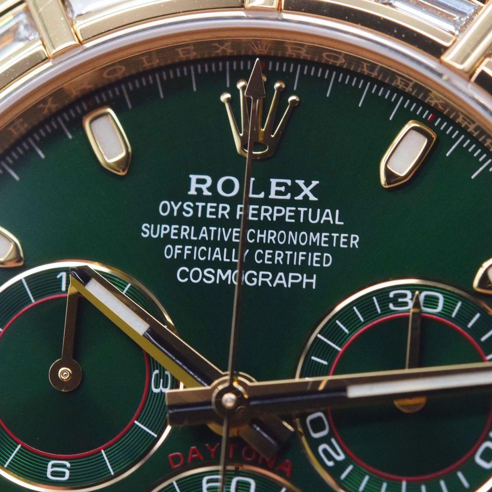 ROLEX/����å������ǥ��ȥ� Daytona  116568BR Green Dial Diamond Bezel �ڹ����Ź�߸ˡ�#HK11454