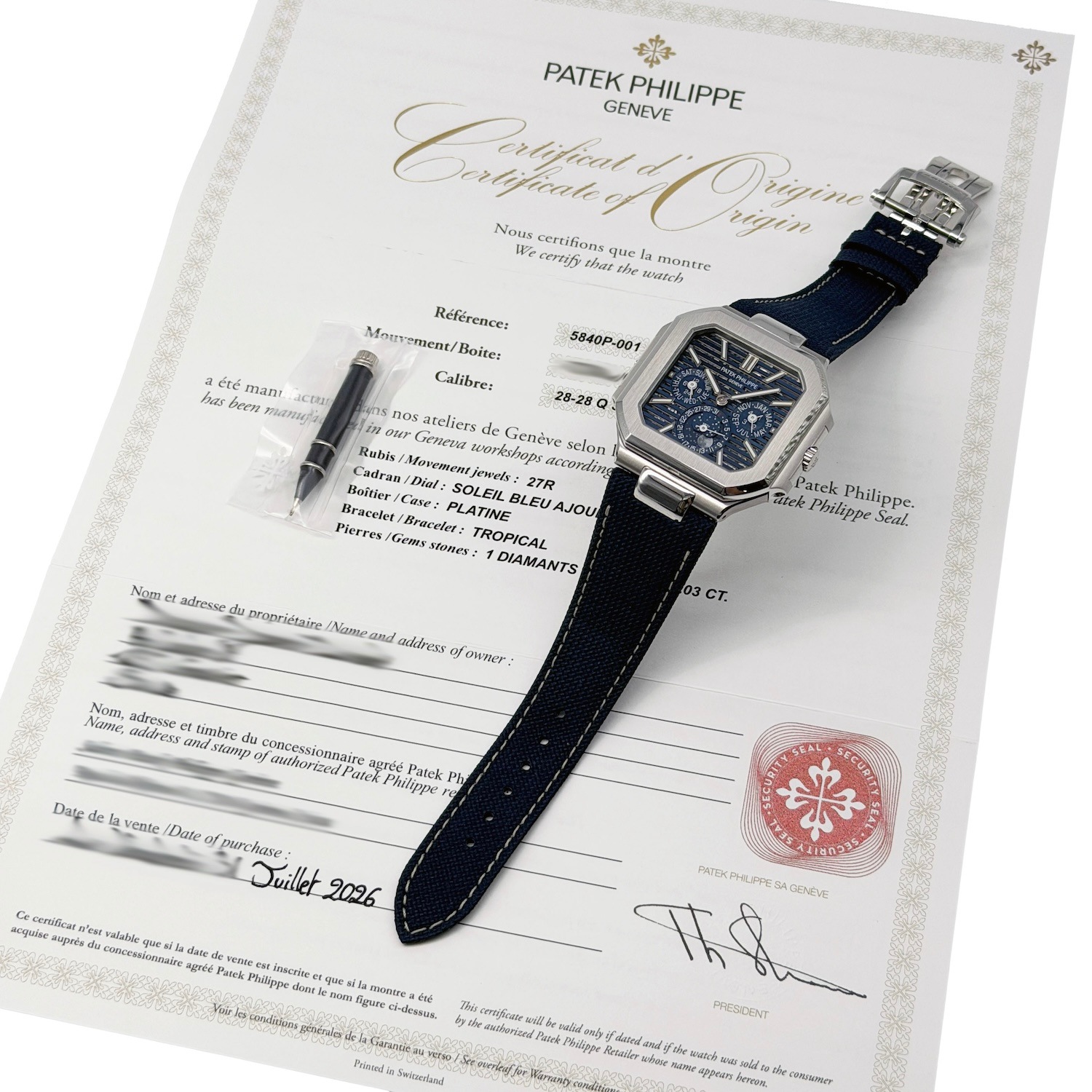 Patek Philippe/�ѥƥå����ե���å� Cubitus ���꡼�� 5840P-001 �ץ������ �ѡ��ڥ��奢�륫������ ������ȥ� #HK11781�ڹ����Ź�߸ˡ�