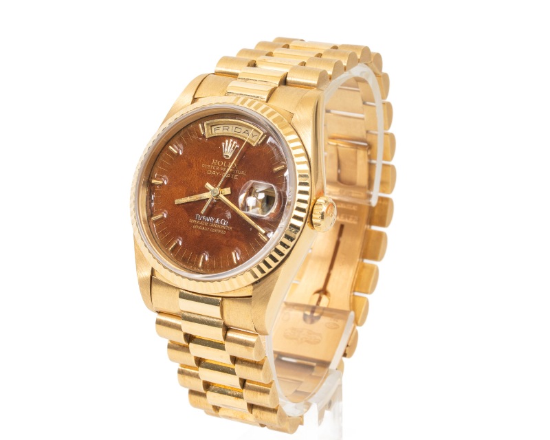 Rolex/����å��� Daydate �ǥ��ǥ���36 Ref.18238 Tiffany.co �ƥ��ե��ˡ� Wood Dial ���åɥ������ L���� K18YG#Jp28810