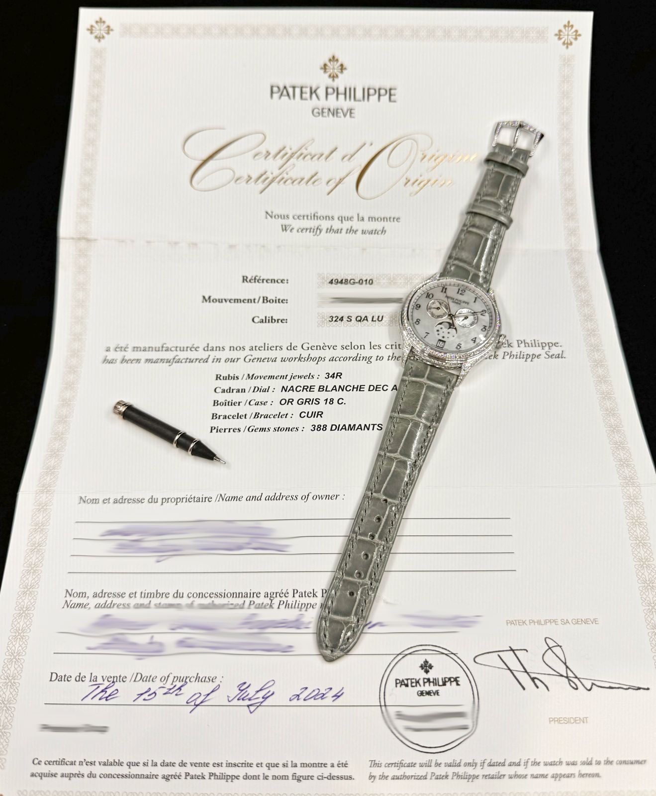 PATEK PHILIPPE/�ѥƥ��å��ե���å� ����ץꥱ������� 4948G-010�ڹ����Ź�߸ˡ�#HK11363  