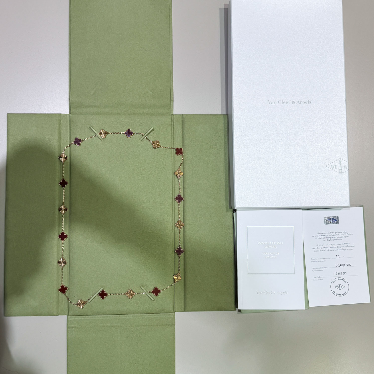 Van Cleef & Arpels/�����󥯥꡼�ա������ڥ� VCARP7R00 Vintage Alhambra ������ơ��� ����ϥ�֥� �ͥå��쥹 20������� �����ͥꥢ��18K YG #Jp28761