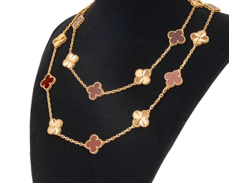 Van Cleef & Arpels/�����󥯥꡼�ա������ڥ� VCARP7R00 Vintage Alhambra ������ơ��� ����ϥ�֥� �ͥå��쥹 20������� �����ͥꥢ��18K YG #Jp28761