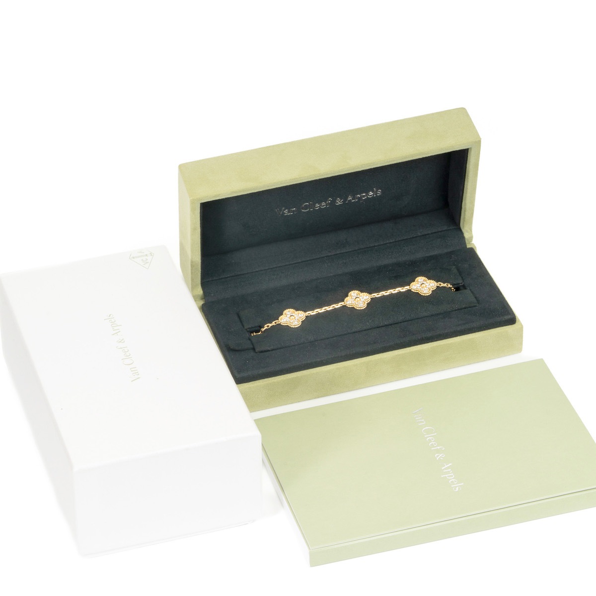 VAN CLEEF&ARPELS/�����󥯥꡼�ա������ڥ� Vintage Alhambra �֥쥹��å� 5������� VCARA41400  18KYG #JP28748