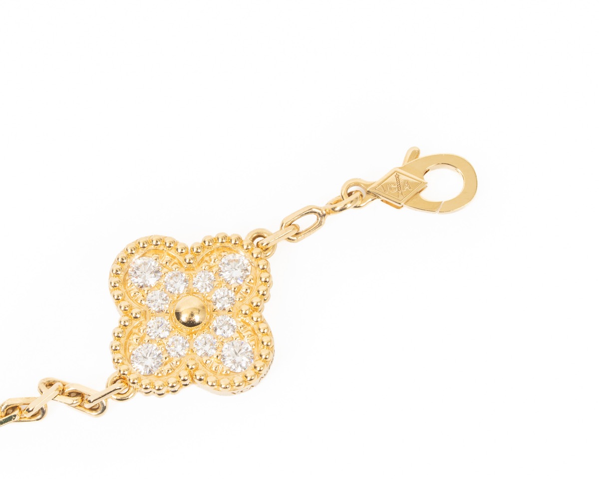 VAN CLEEF&ARPELS/�����󥯥꡼�ա������ڥ� Vintage Alhambra �֥쥹��å� 5������� VCARA41400  18KYG #JP28748