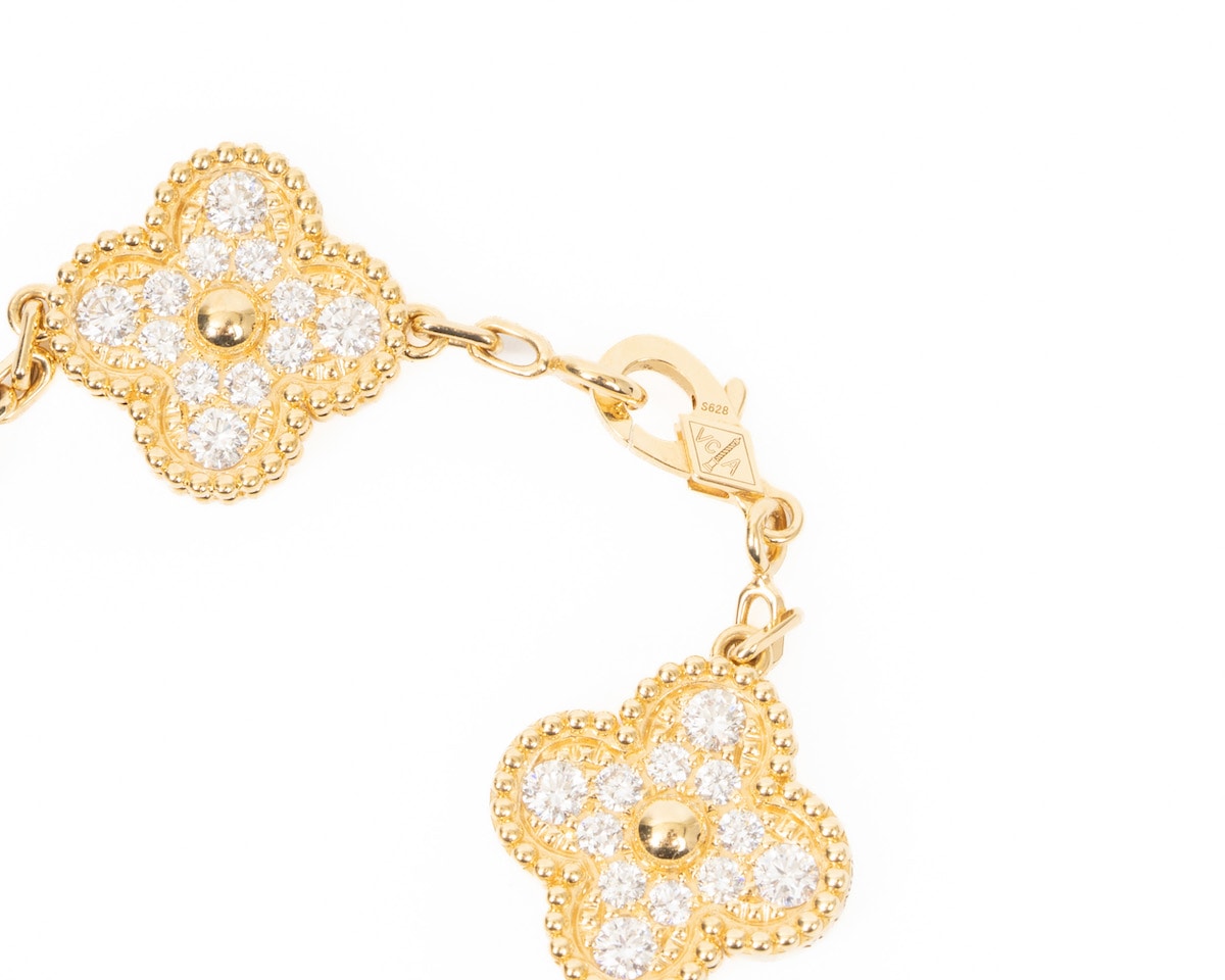 VAN CLEEF&ARPELS/�����󥯥꡼�ա������ڥ� Vintage Alhambra �֥쥹��å� 5������� VCARA41400  18KYG #JP28748