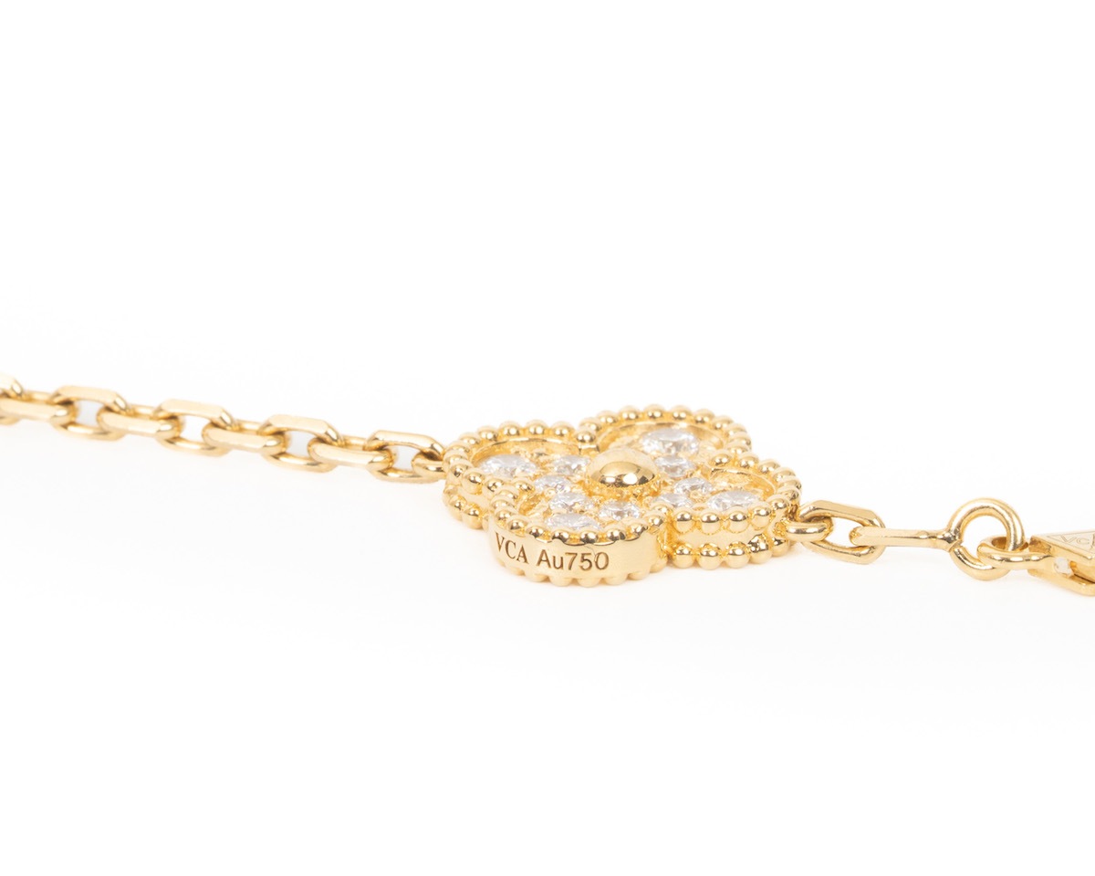VAN CLEEF&ARPELS/�����󥯥꡼�ա������ڥ� Vintage Alhambra �֥쥹��å� 5������� VCARA41400  18KYG #JP28748