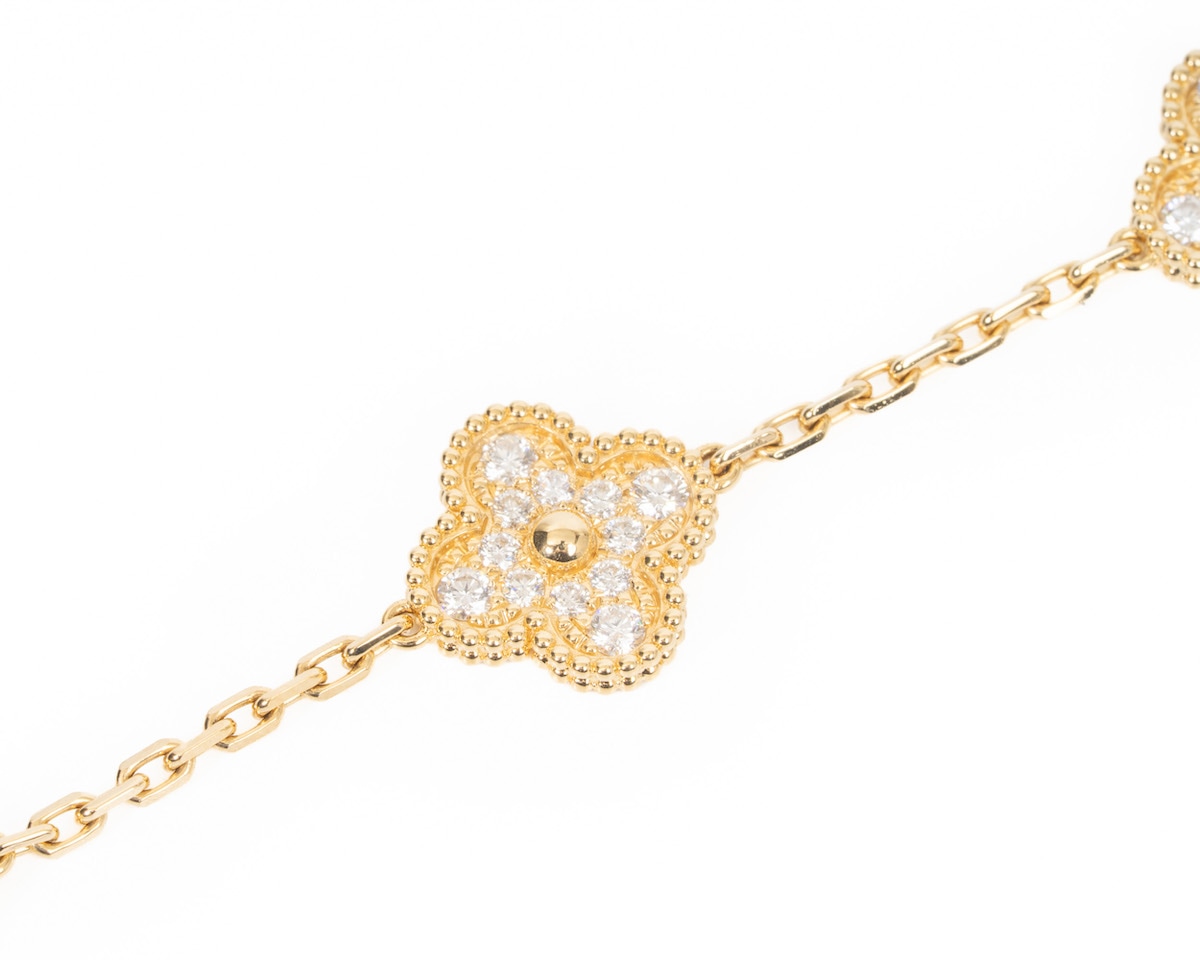 VAN CLEEF&ARPELS/�����󥯥꡼�ա������ڥ� Vintage Alhambra �֥쥹��å� 5������� VCARA41400  18KYG #JP28748