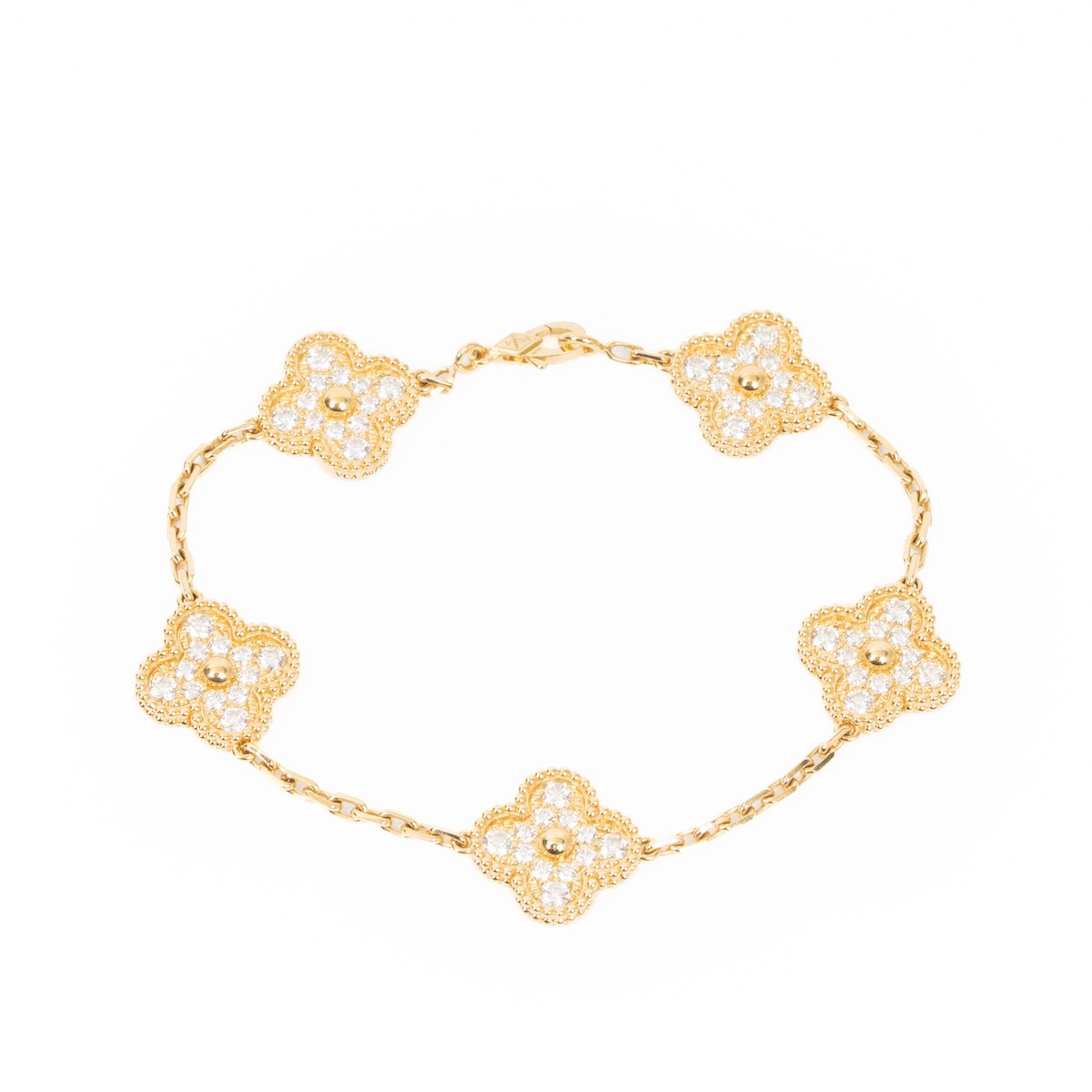 VAN CLEEF&ARPELS/�����󥯥꡼�ա������ڥ� Vintage Alhambra �֥쥹��å� 5������� VCARA41400  18KYG #JP28748