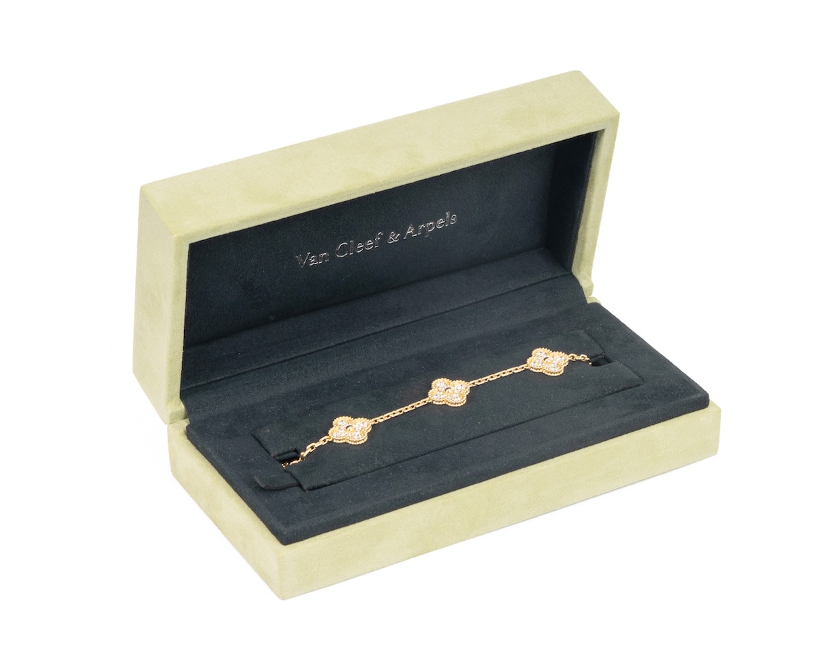 VAN CLEEF&ARPELS/�����󥯥꡼�ա������ڥ� Vintage Alhambra �֥쥹��å� 5������� VCARA41400  18KYG #JP28748