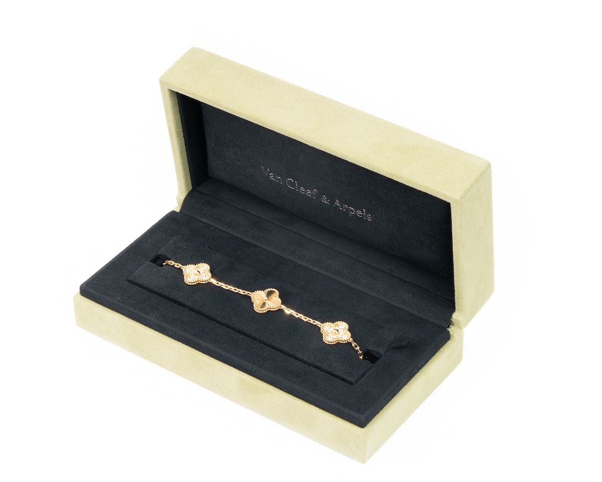 VAN CLEEF&ARPELS/�����󥯥꡼�ա������ڥ� Vintage Alhambra �֥쥹��å� 5������� VCARP4KN00 18KYG #JP28747