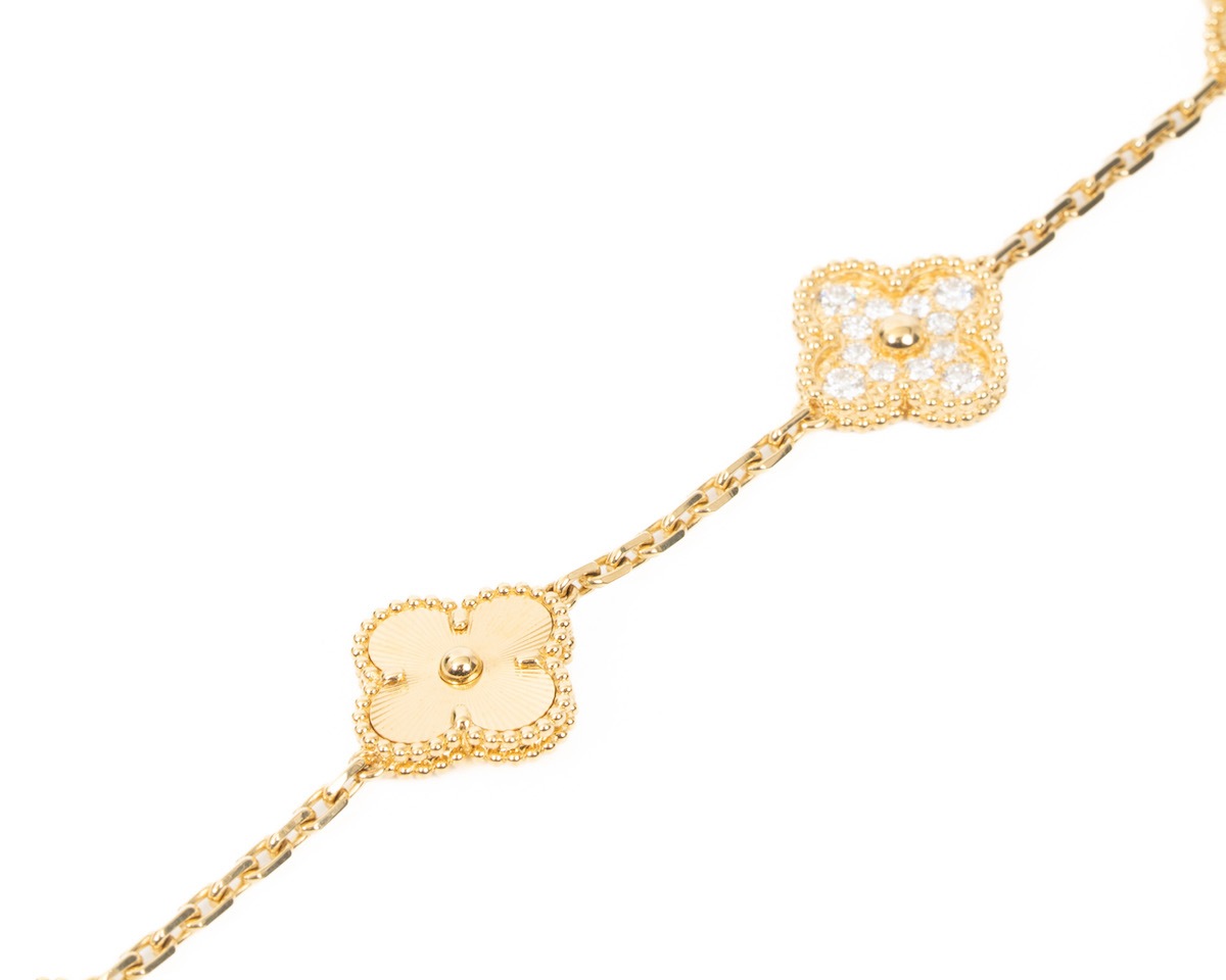 VAN CLEEF&ARPELS/�����󥯥꡼�ա������ڥ� Vintage Alhambra �֥쥹��å� 5������� VCARP4KN00 18KYG #JP28747