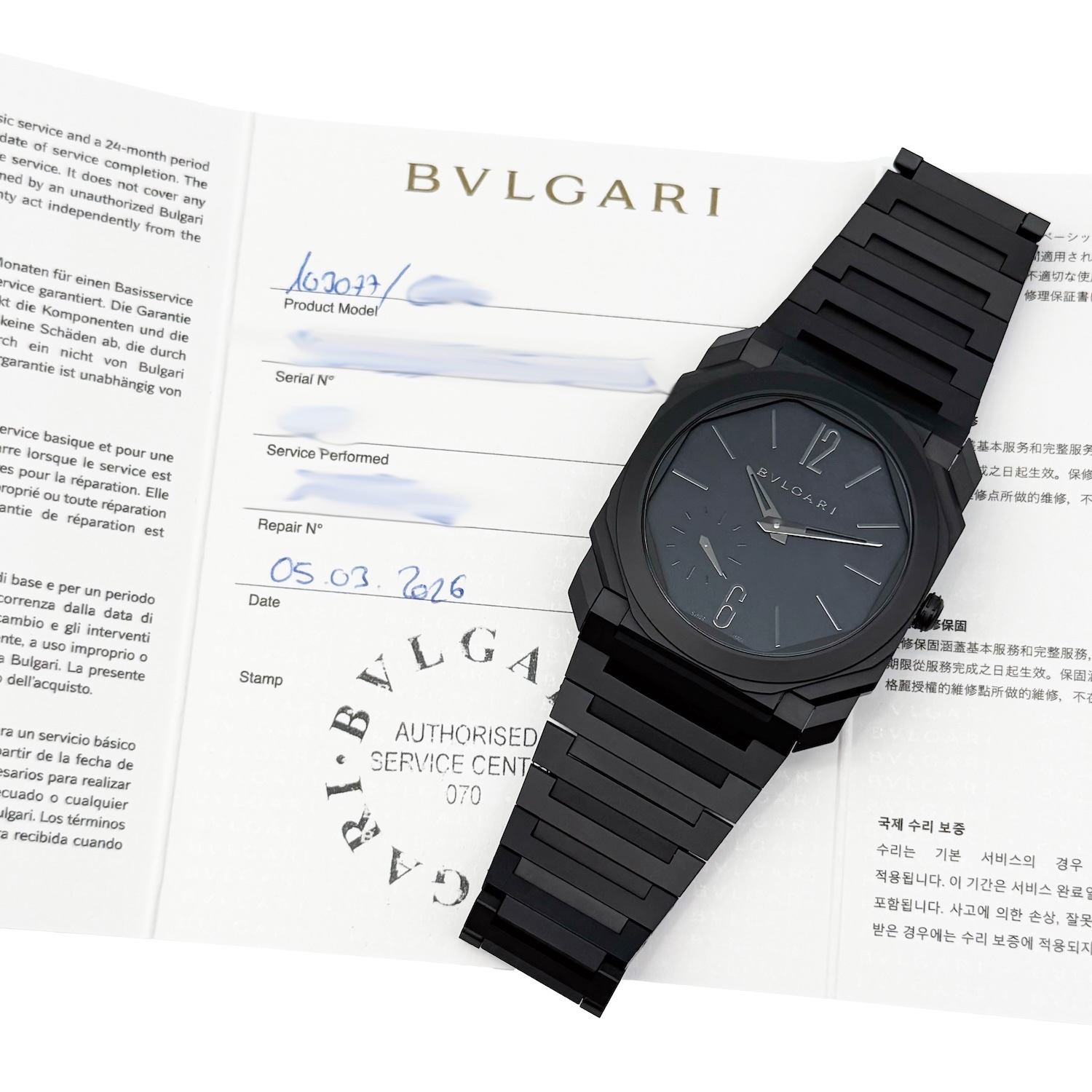 Bvlgari/�֥륬�� ����ߥå� ������ �ե��˥å��� �����å� �֥�å� 103077�ڹ����Ź�߸ˡ� #HK11703