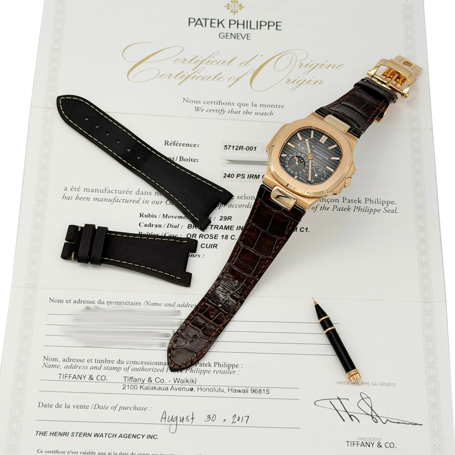 Patek Philippe/�ѥƥå� �ե���å� �Ρ����饹 5712R-001��Tiffany & Co.�ץ���ܥ졼������ǥ� �ӻ��� #HK11843�ڹ����Ź�߸ˡ�