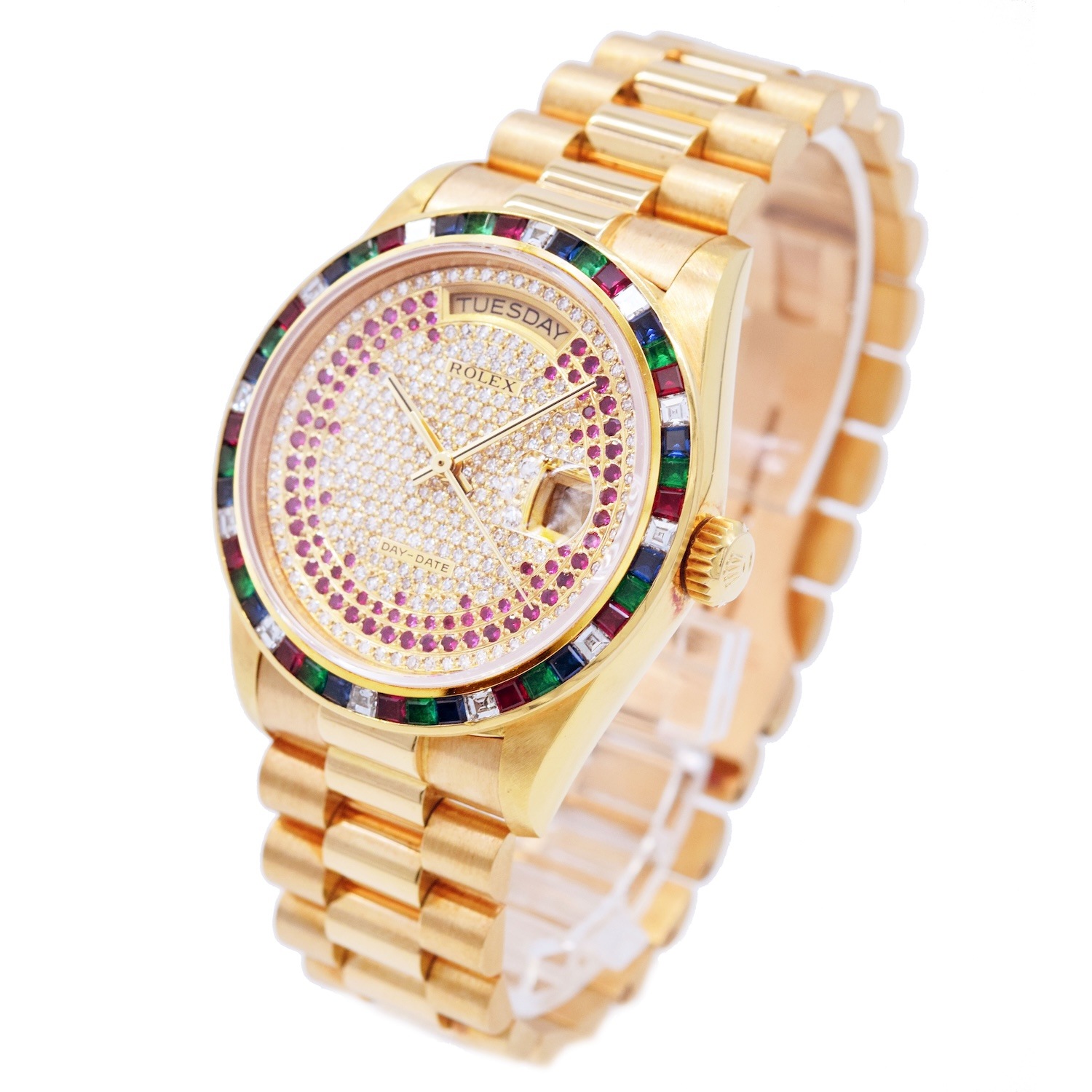 ROLEX / ����å��� Day-Date �ǥ��ǥ��� 18188 �ȥ��ꥹ�ޥ��ĥ꡼�� 36mm ��ӡ�����ǥå��� ������������� 18K��������������� ��ư�����ӻ��סڹ����Ź�߸ˡ�#HK11376