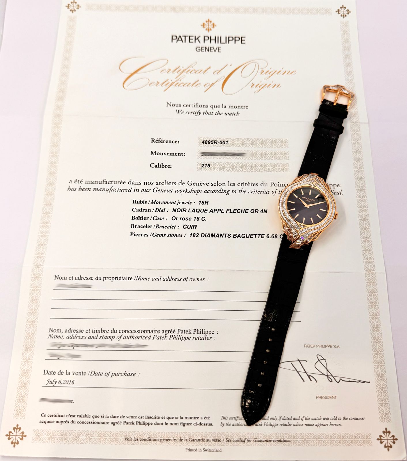 Patek Philippe / �ѥƥå� �ե���å� ����ȥ�� �����ȥ��奨�꡼ 4895R-001  #HK11501�ڹ����Ź�߸ˡ�
