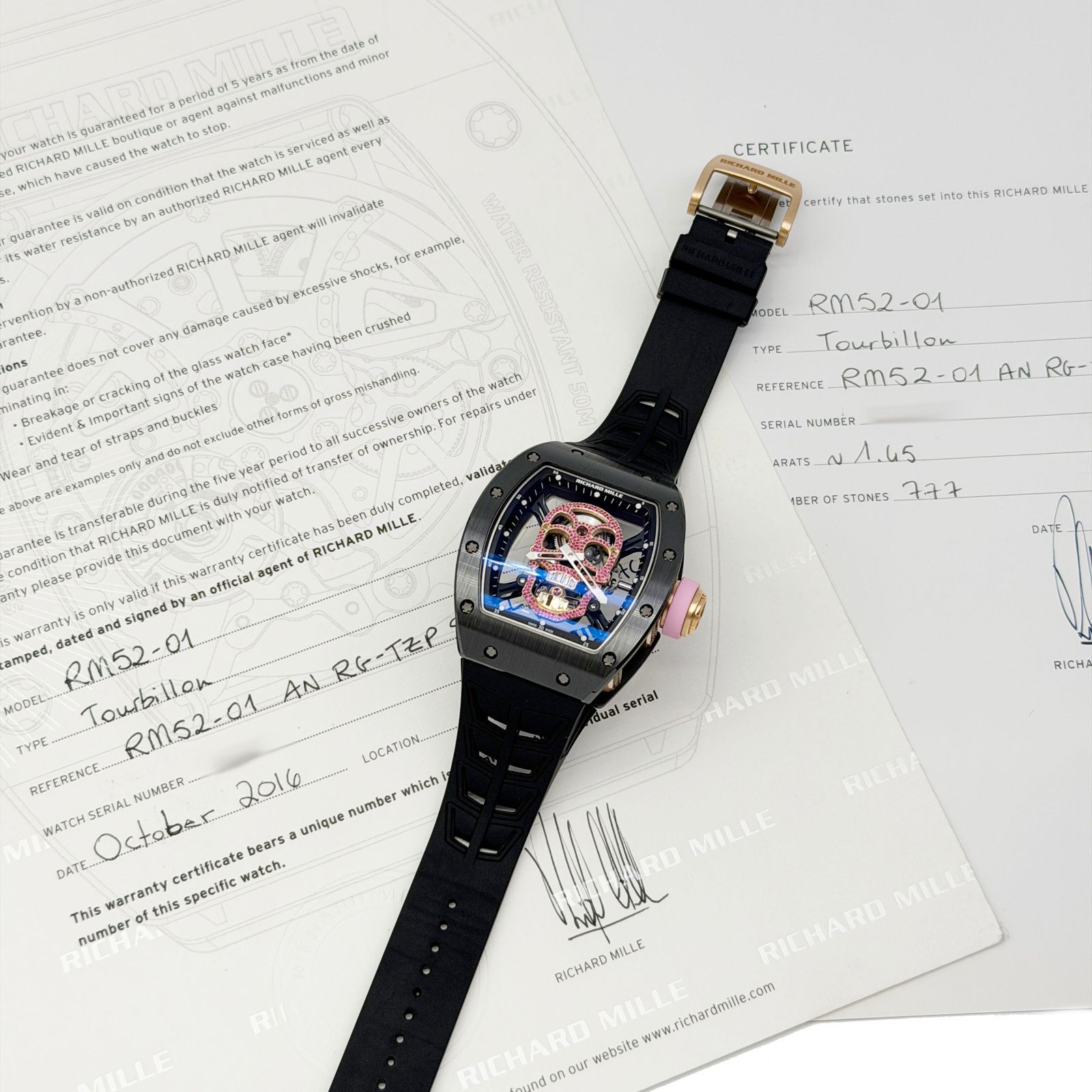 ��UNIQUE PIECE��RICHARD MILLE / �ꥷ�㡼��ߥ� RM52-01 AN RG ����ߥå� ������ȥ�#HK11708
